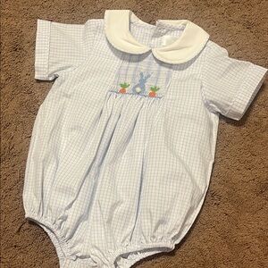 Blue Checkered Kids One Piece